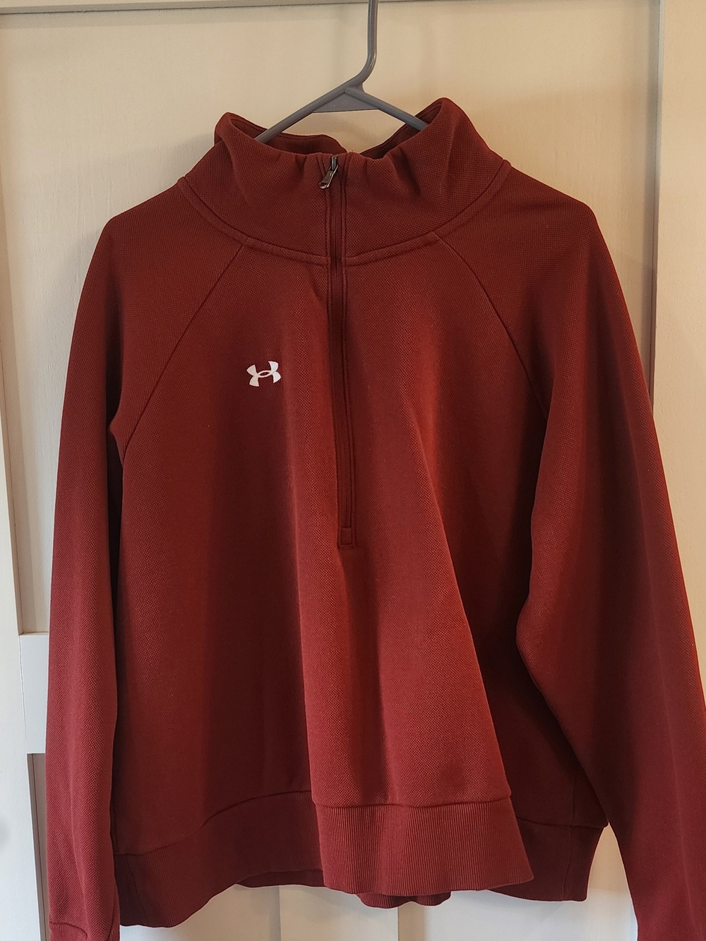 Under Armour Mock-Neck Pullover in Rust Orange